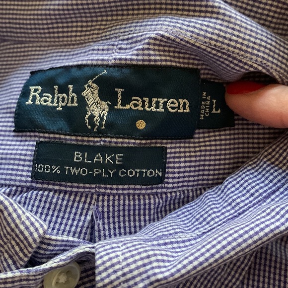 Ralph Lauren Blake Purple & White Button Down Shirt, L - Picture 7 of 9